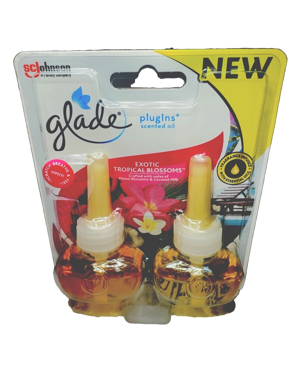 Glade PlugIns Scented Oil Refill, Exotic Tropical Blossoms, 2 Count Box